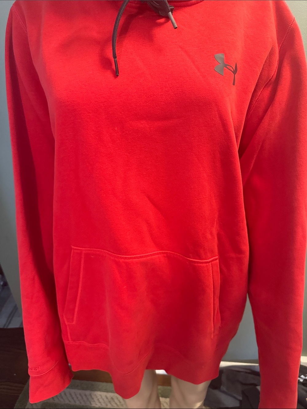 Under Armour Red Pullover Hoodie with Front Pocket - Picture 3 of 6